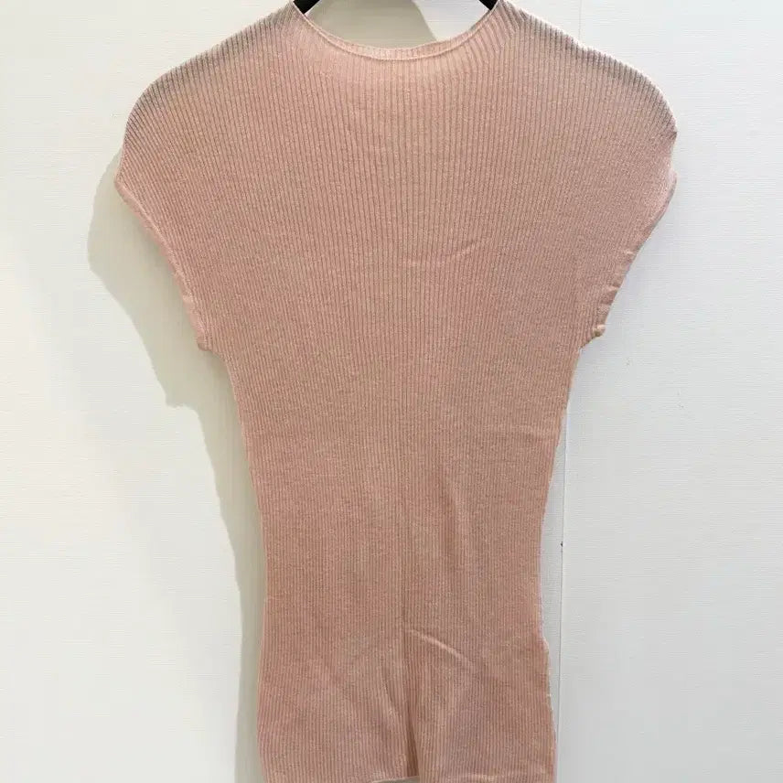 [BUNJANG] Holgarmet Knit Short Sleeve Top - Apricot Pink / [수입] 홀가먼트 살구핑크 니트 반팔 여리핏 44-66 상태최상