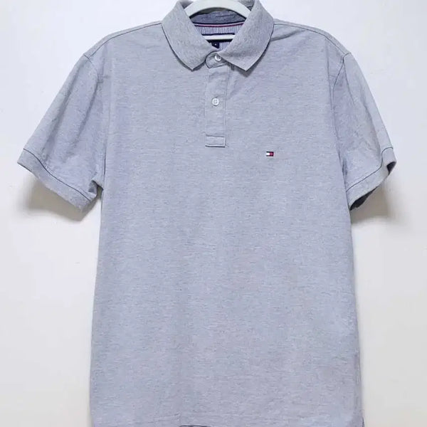 [BUNJANG] Tommy Hilfiger Gray Casual Short Sleeve Polo Shirt (Size M) / 타미힐피거 그레이 캐주얼 반팔카라티 (사이즈 95/M)