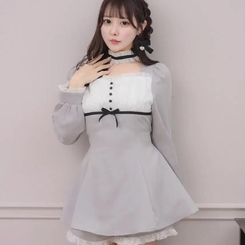[BUNJANG] Pium Choker Lace Setup Set / pium 피움 초커 레이스 셋업 / 미셸마카롱 에블린 지뢰계 스나계