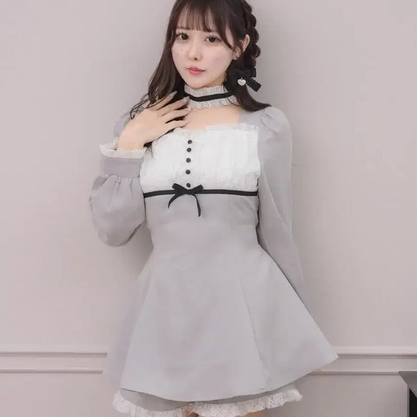 [BUNJANG] Pium Choker Lace Setup Set / pium 피움 초커 레이스 셋업 / 미셸마카롱 에블린 지뢰계 스나계