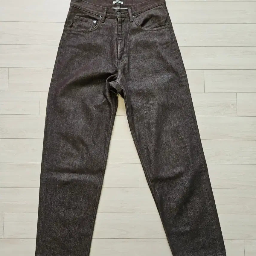 [BUNJANG] Auralee 22AW Hard Twist Wide Denim Brown / 오라리 22AW 하드 트위스트 와이드 데님 브라운 30