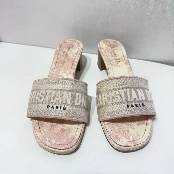 [BUNJANG] Christian Dior Dway Mule Tuileries Pink Mid Heel / 크리스찬 디올 디웨이 뮬 뜨왈드주이 핑크 미들힐 35.5