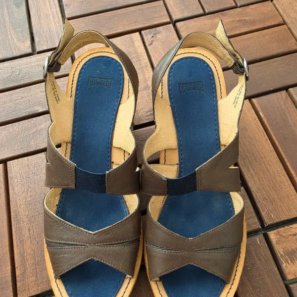 [BUNJANG] Camper 5cm Wedge Heel Sandals Brown Size 40 / 캠퍼 5cm 웨지힐 샌들 브라운 40 (255)