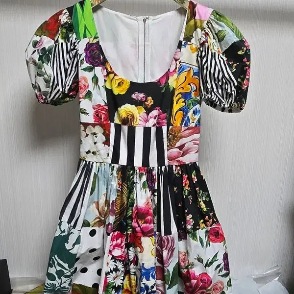 [BUNJANG] Dolce & Gabbana Patchwork Floral Dress / 돌체앤가바나 패치워크 플로럴 원피스