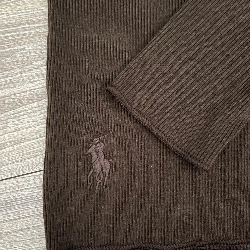 [BUNJANG] Polo Ralph Lauren Women's Turtleneck Knit Sweater Brown Embroidered Logo / 폴로 랄프로렌 여성 목폴라 니트