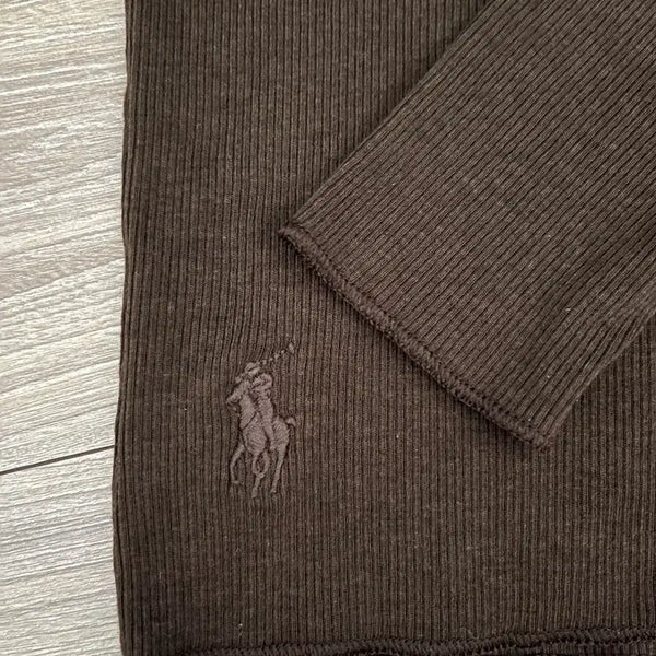 [BUNJANG] Polo Ralph Lauren Women's Turtleneck Knit Sweater Brown Embroidered Logo / 폴로 랄프로렌 여성 목폴라 니트