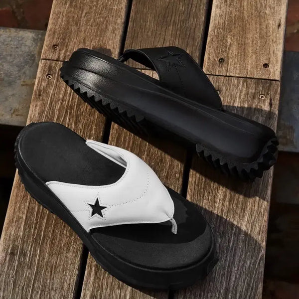 [BUNJANG] Converse Run Star Hike Leather Platform Sandals Black A20650C / 컨버스 런스타 텅 레더 블랙 A20650C 플랫폼 쪼리