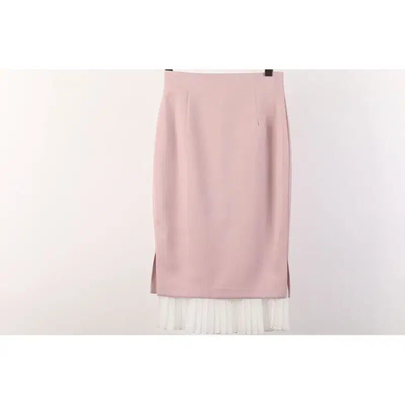 [BUNJANG] Plain Zip-Up Skirt Pink S / 무지 집업 스커트/핑크/S