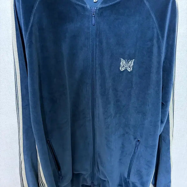 [BUNJANG] Needles Velour Track Jacket Marine Blue / 니들스 벨루어 마린 블루 색상 트랙자켓