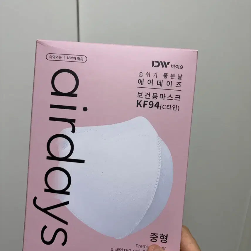 [BUNJANG] AirDays KF94 Mask, White, Medium, 16 Count / 에어데이즈 KF94 마스크, 화이트, 16개, 중형
