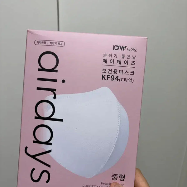 [BUNJANG] AirDays KF94 Mask, White, Medium, 16 Count / 에어데이즈 KF94 마스크, 화이트, 16개, 중형
