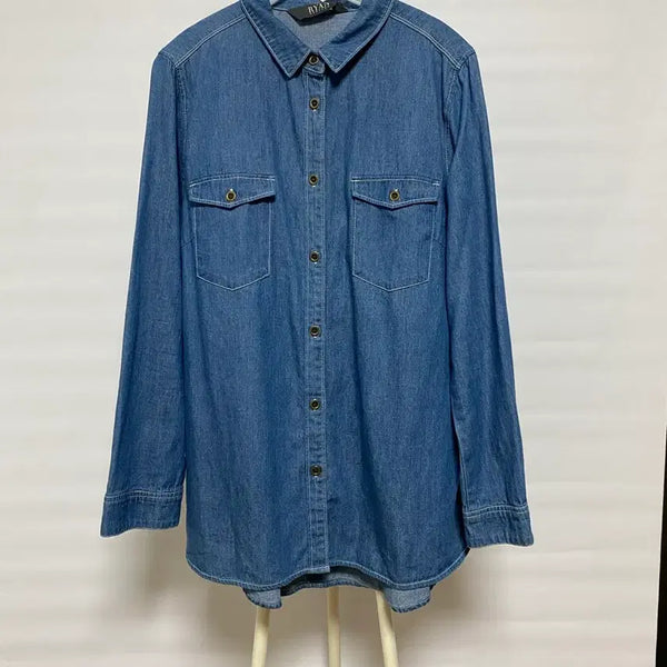 [BUNJANG] RYANNEWYORK Denim Shirt (Size 66-77) / RYAN NEWYORK 리안뉴욕 데님 셔츠 66~77
