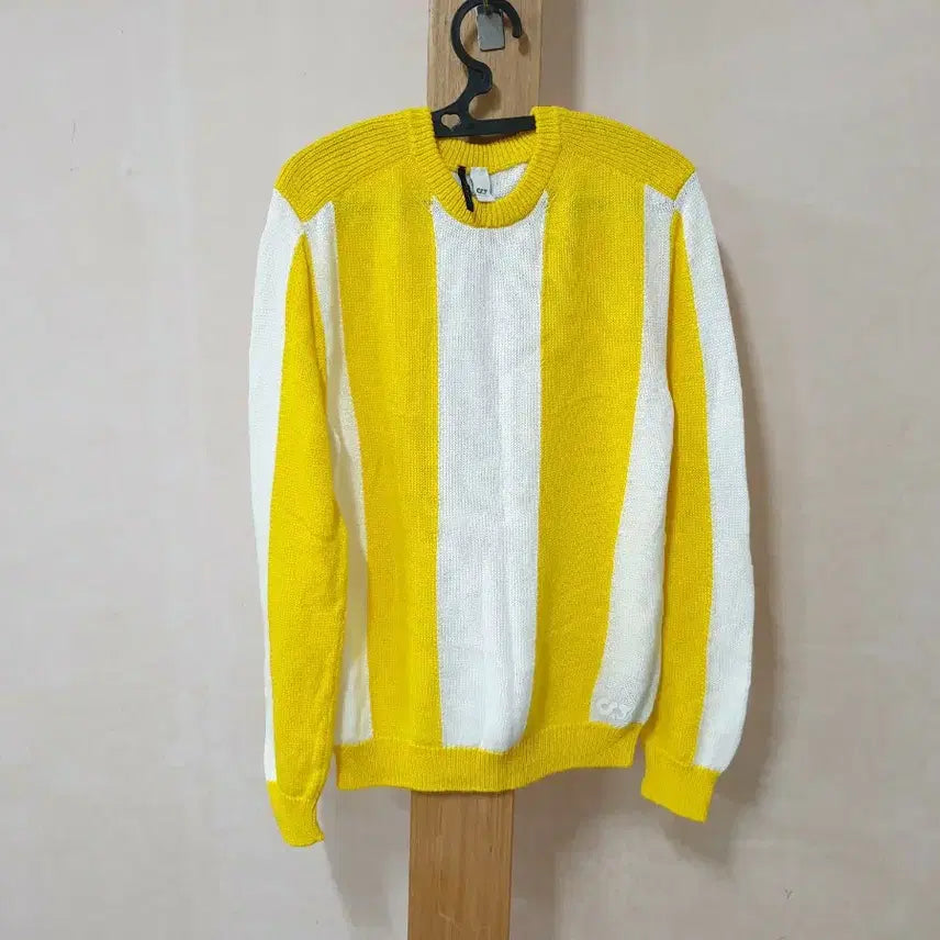 [BUNJANG] Alphatauri Roundneck Knit Yellow/White Men's Size 100 / 알파타우리 가운드넥 니트 옐로우/화이트 100