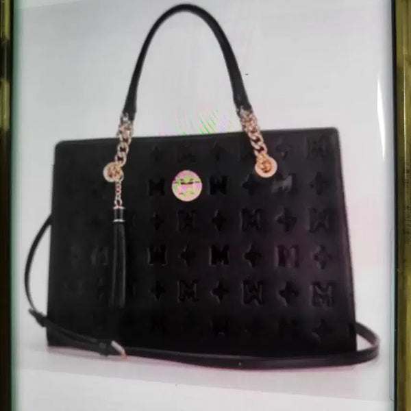[BUNJANG] Metrosity Black Logo Embossing Tote Bag / 메트로시티 블랙 로고  앰보싱 토트백 새상품
