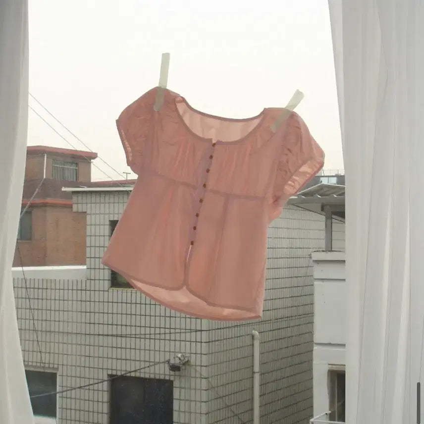 [BUNJANG] Sino Puff Blouse Pink (Size F) / (1회착/가격제안o)시눈 퍼프 블라우스 핑크 컬러 F