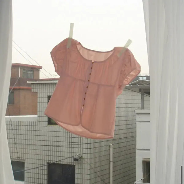 [BUNJANG] Sino Puff Blouse Pink (Size F) / (1회착/가격제안o)시눈 퍼프 블라우스 핑크 컬러 F