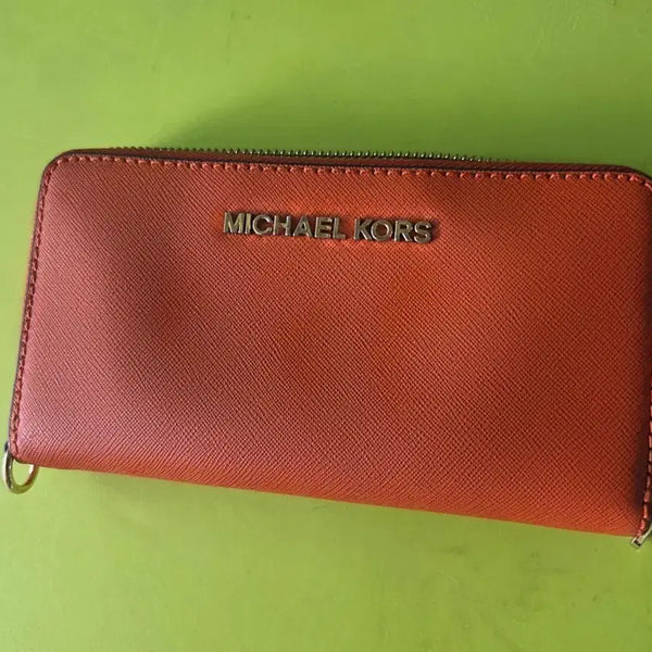 [BUNJANG] Michael Kors Orange Card Holder / 마이클코어스 오렌지색 카드지갑