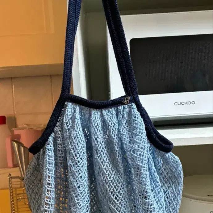 [BUNJANG] Fill in the Blank Knit Bag Blue / 필인더블랭크 니트백 블루