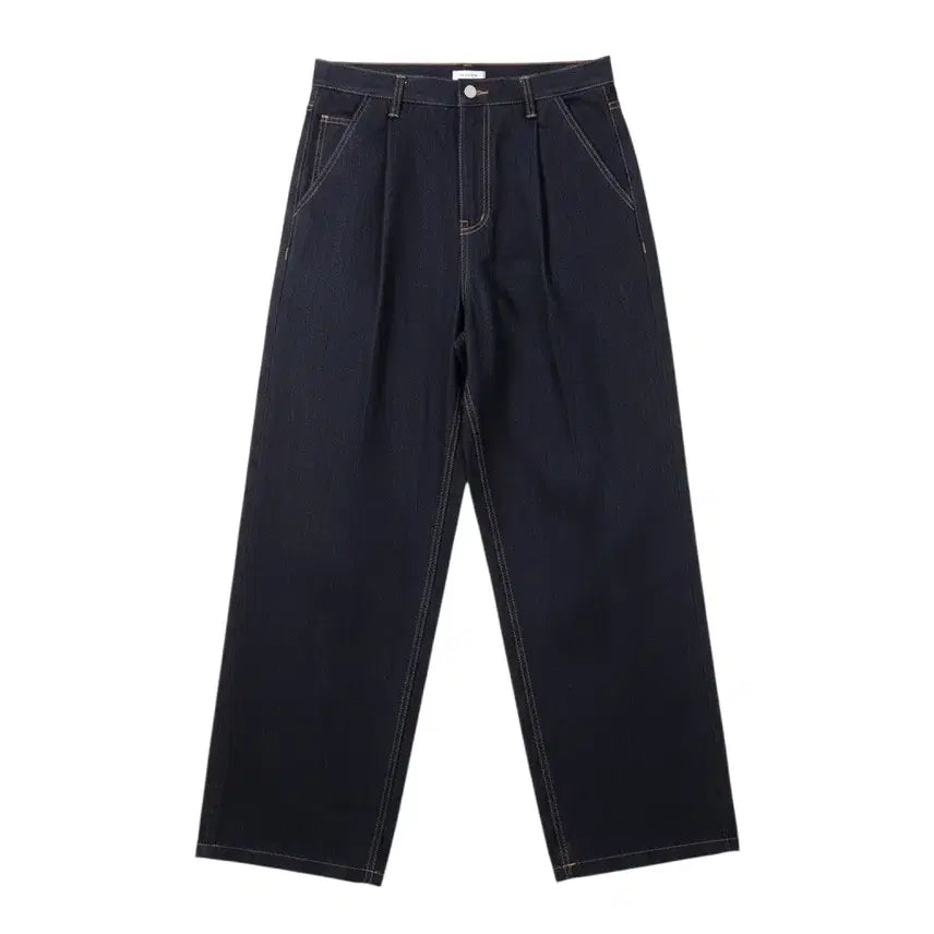 [BUNJANG] Women's M Dark Wash Wide Leg Denim Pants / 여성M/ D_green 진청 와이드 데님팬츠 16-109
