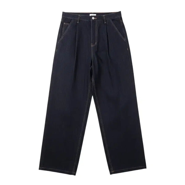 [BUNJANG] Women's M Dark Wash Wide Leg Denim Pants / 여성M/ D_green 진청 와이드 데님팬츠 16-109