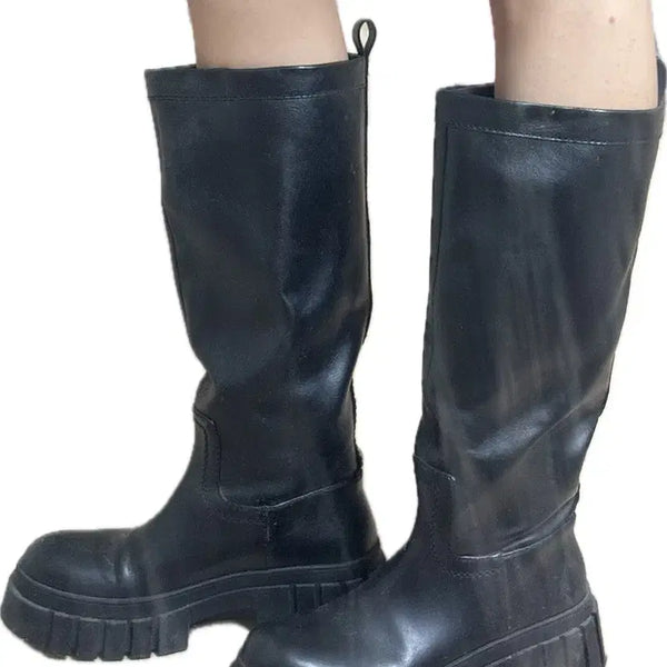 [BUNJANG] Zara Leather Long Boots / 자라 가죽 롱 부츠
