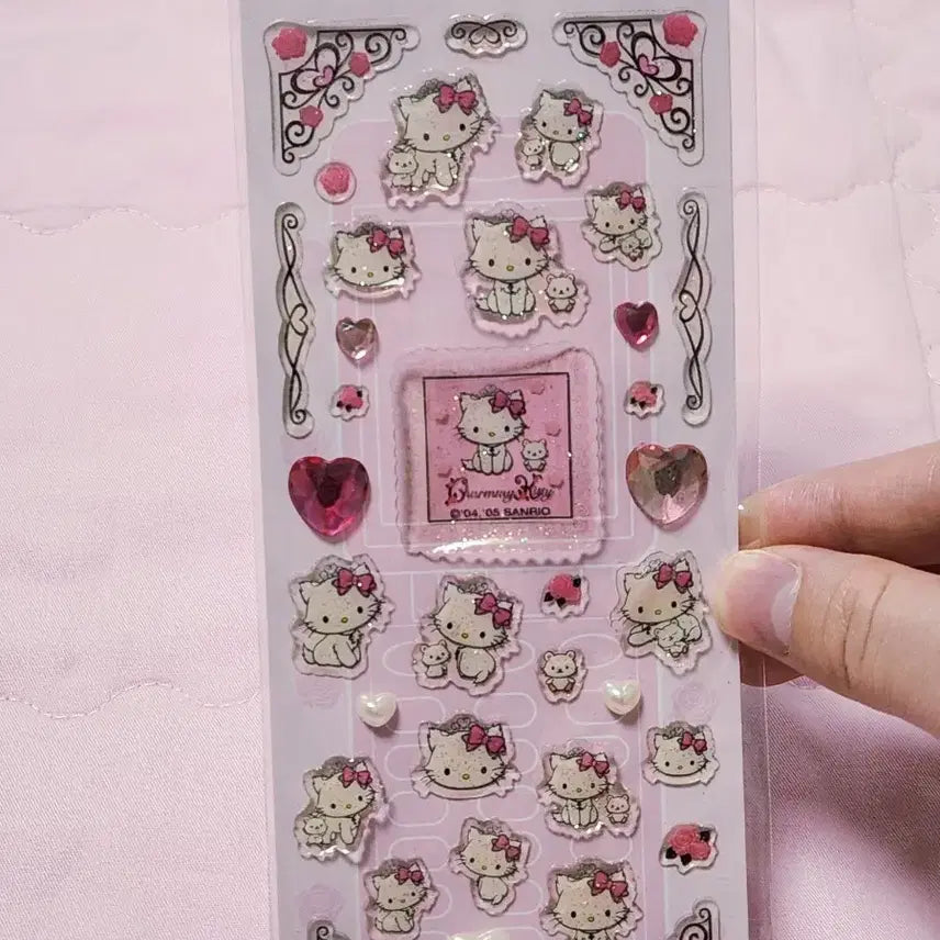 [BUNJANG] Sanrio Hello Kitty Vintage Jewel Sticker Deco / 챠미키티 고전 스티커 보석 데코