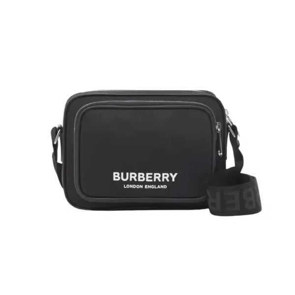 [BUNJANG] Burberry Logo Print Nylon Crossbody Bag Black 8049094 / 버버리 크로스백 로고 프린트 나일론 크로스바디백 블랙 8049094
