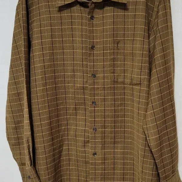 [BUNJANG] Saint Laurent Men's Checkered Shirt / 입생로랑 남성 체크 셔츠 105