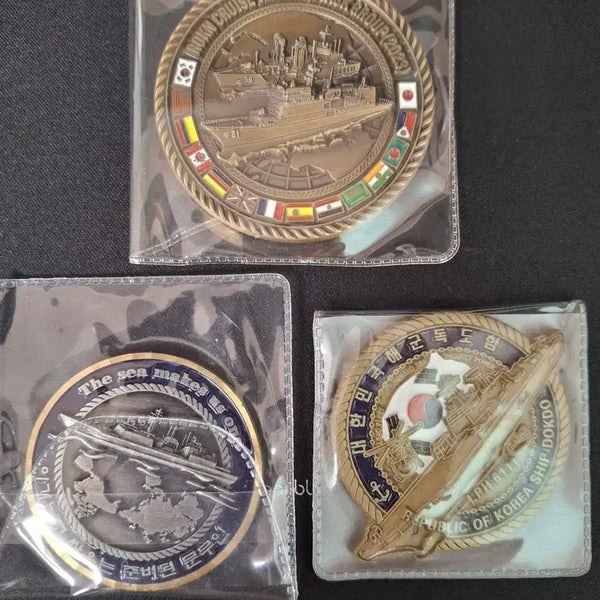 [BUNJANG] Korean Navy Commemorative Medals (Ham Coin) Bundle Set of 3 / 해군 기념 메달(함코인) 3개 일괄