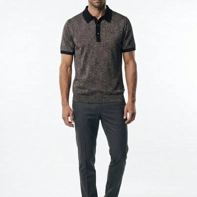[BUNJANG] Hugo Boss Melange Pattern Polo Short Sleeve Shirt / 휴고보스 폴로 반팔 셔츠 멜란지 패턴