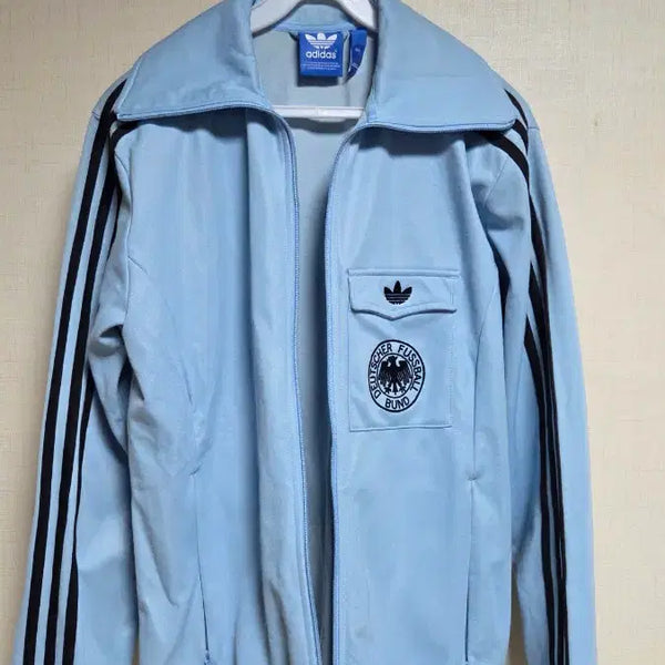 [BUNJANG] Adidas Germany Sky Blue Jersey Track Top / 아디다스 독일 스카이블루 져지 트랙탑