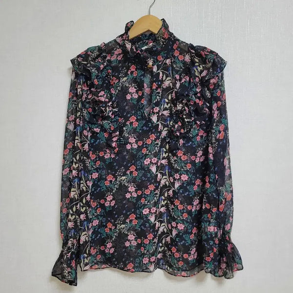 [BUNJANG] Floral Print Sheer Blouse / 시스루 블라우스