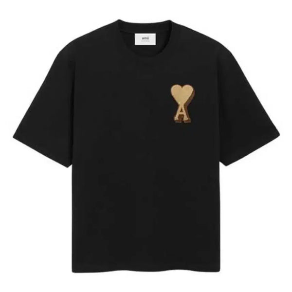 [BUNJANG] AMI Big Heart Logo Cotton Short Sleeve T-Shirt Black / 아미 빅하투 로코 코튼 반팔 블랙