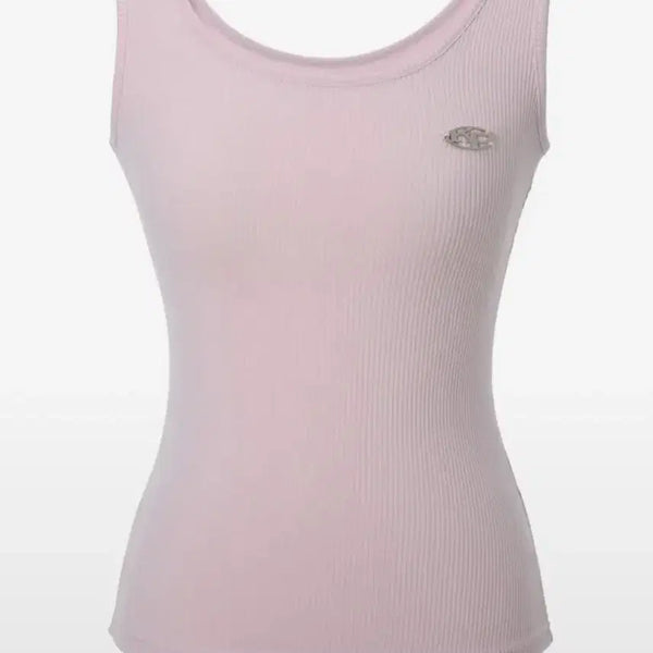 [BUNJANG] KhaKeePoint Metal Symbol Sleeveless Top (Pink) / 카키포인트 Metal Symbol Sleeveless (pink)