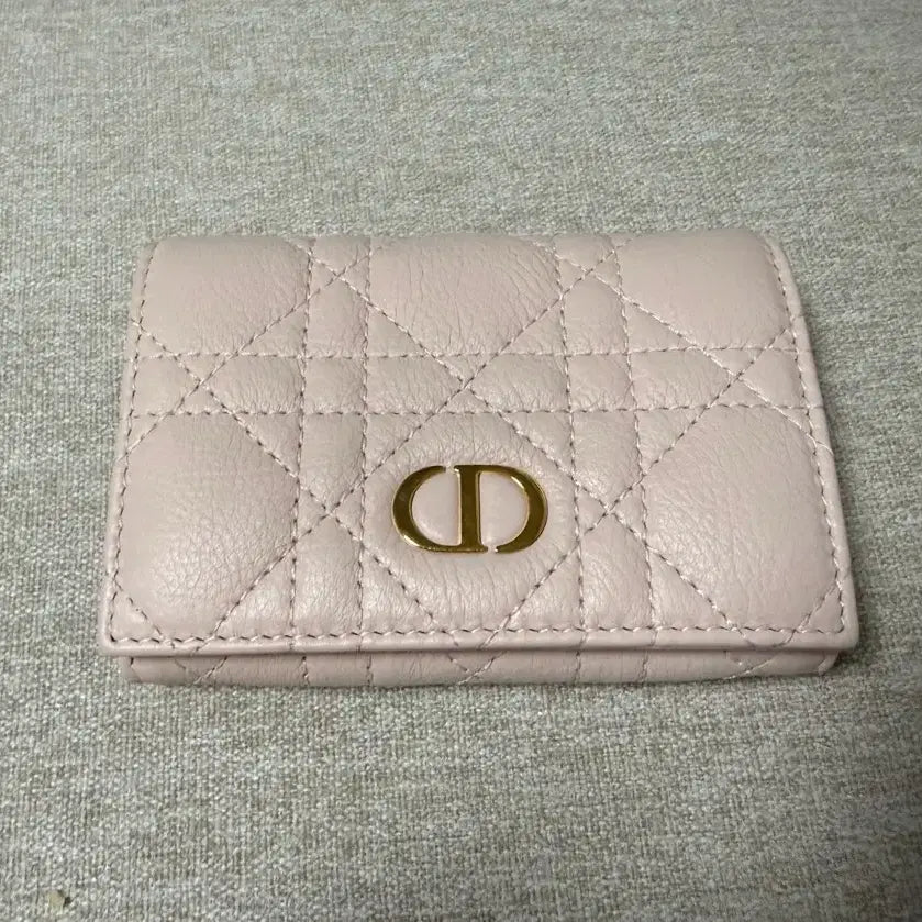 [BUNJANG] Dior Caro Card Wallet Powder Pink / 디올 카로 카드 지갑 파우더 핑크