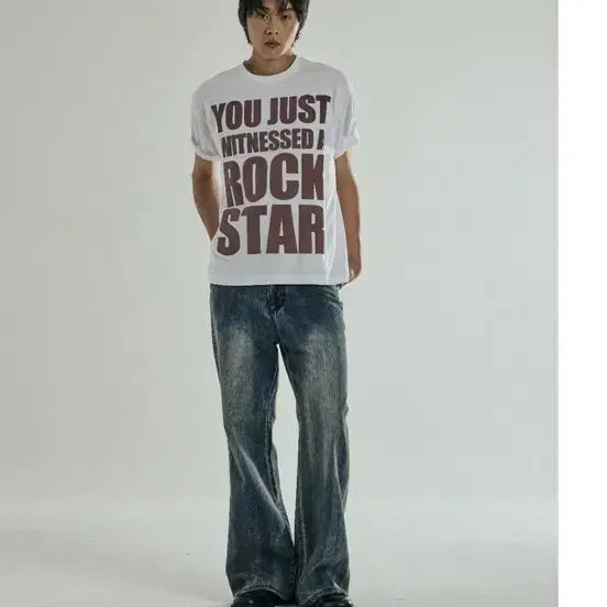 [BUNJANG] Bonvatte Rockstar Short-Sleeve T-Shirt (White) / 본바트 락스타 반팔티 (화이트)