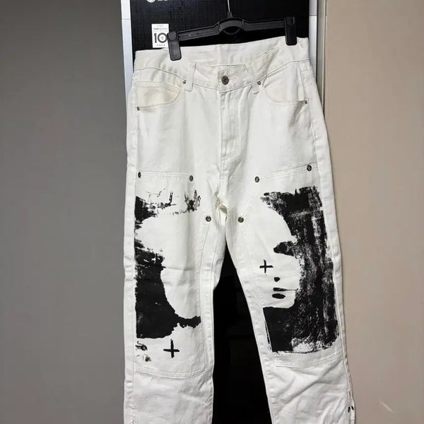 [BUNJANG] Aelfric Eden Face Print Jeans Size XXL / Aelfric Eden Face Print Jeans Size XXL