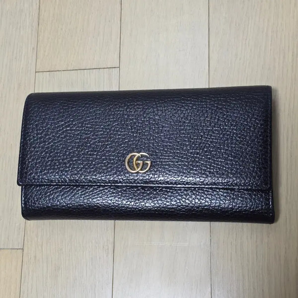 [BUNJANG] Gucci Marmont Long Wallet Black / 구찌 정품 GG 마몽 마몽트 장지갑 블랙