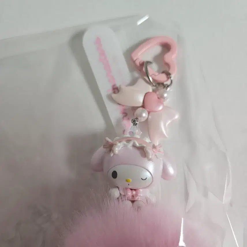 [BUNJANG] Sanrio My Melody Pink Fur Keychain / 산리오 마이멜로디 핑크 퍼 키링