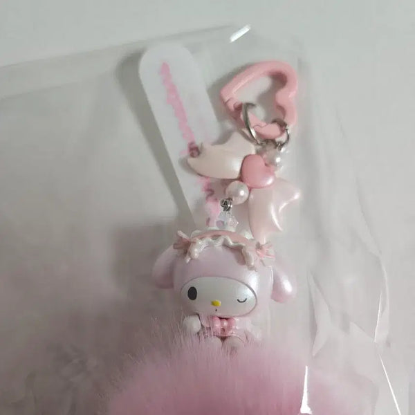 [BUNJANG] Sanrio My Melody Pink Fur Keychain / 산리오 마이멜로디 핑크 퍼 키링