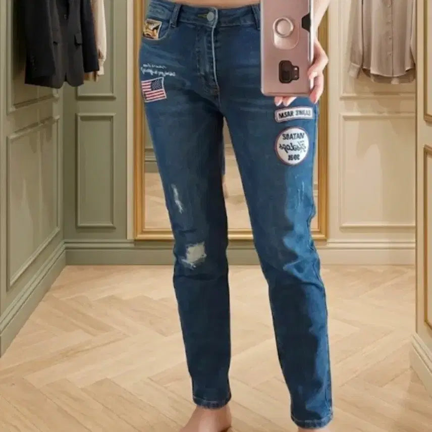 [BUNJANG] Jeep Patch Washing Denim Jeans 28 Size / Jeep 패치 워싱 청바지  28 SIZE