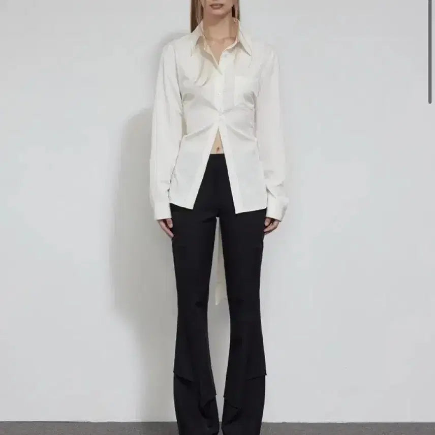 [BUNJANG] Bohemian Seoul Loose Fit Tie Shirt Ivory / 보헤미안서울 루즈핏 타이 셔츠 아이보리 미개봉 판매