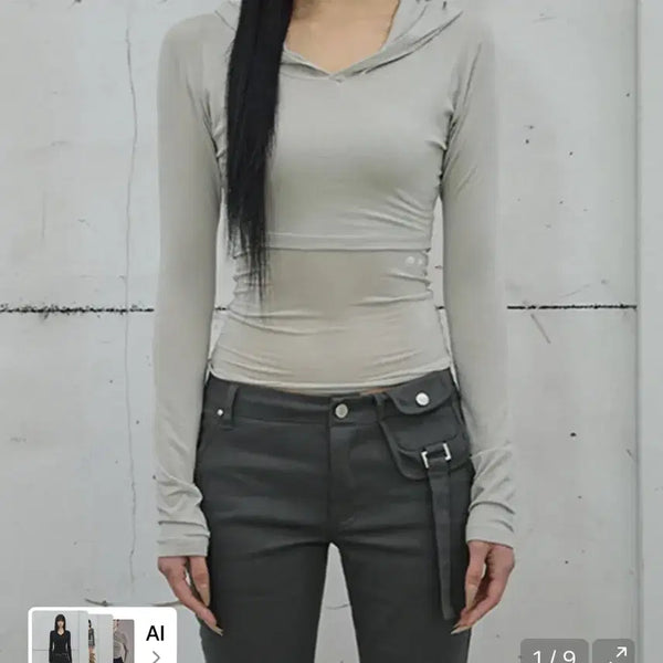 [BUNJANG] Sail Pray Layered Bolero Long Sleeve - Warm Gray / 새상품) 사일프레이 레이어드 볼레로 롱슬리브 / 웜 그레이