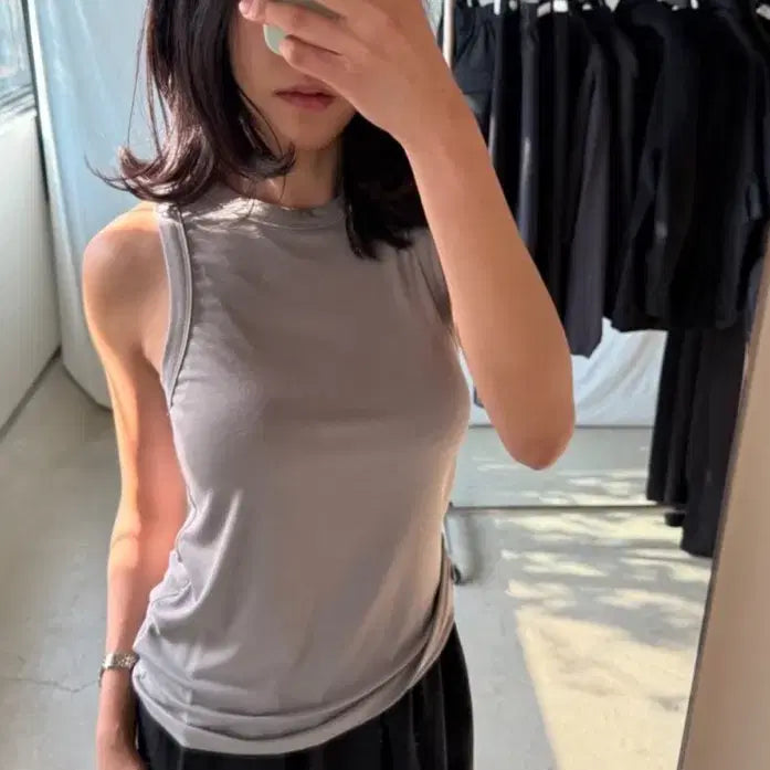 [BUNJANG] Overhedin Sleeveless White Tencel Top / 새상품)오브헤덴 슬리브리스 자라화이트
