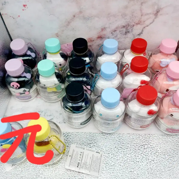 [BUNJANG] Sanrio Character Plush Bottle Keychain 8cm / 균일가) 산리오 인형 보틀 키링 8센치