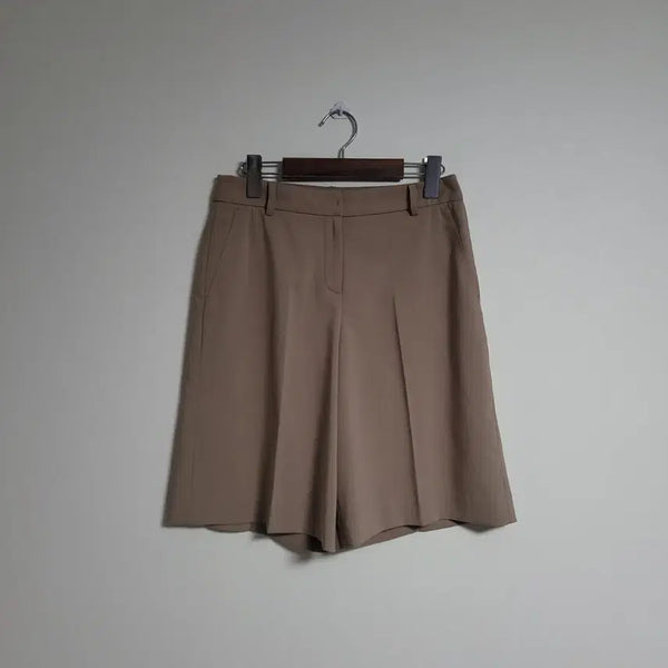 [BUNJANG] SHESMISS Pin Tuck Wide Slacks Shorts Beige / (28) SHESMISS 쉬즈미스 핀턱 와이드 슬랙스 반바지
