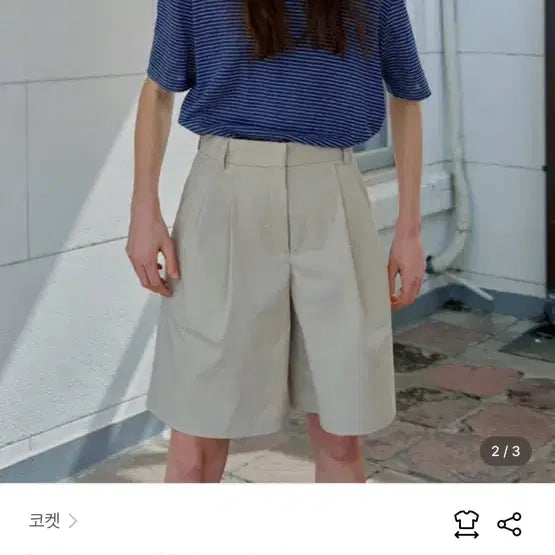 [BUNJANG] Cocket Half Pants Light Beige (Size 2) / 코켓 하프팬츠 반브지 라이트 베이지 ( 사이즈 2)