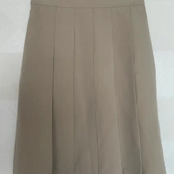 [BUNJANG] Beige Pleated Midi Skirt / 베이지색 플리츠 미디스커트