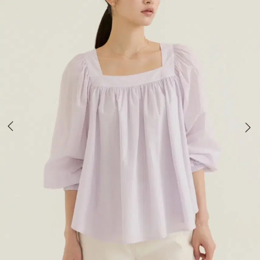 [BUNJANG] sie Ruffle Cotton Blouse Lilac XS / 시에 sie 러플 코튼 블라우스 라일락 xs