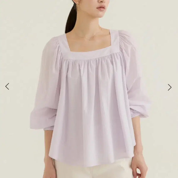 [BUNJANG] sie Ruffle Cotton Blouse Lilac XS / 시에 sie 러플 코튼 블라우스 라일락 xs